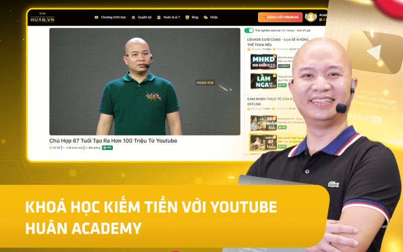 học kiếm tiền trên youtube tại huân academy