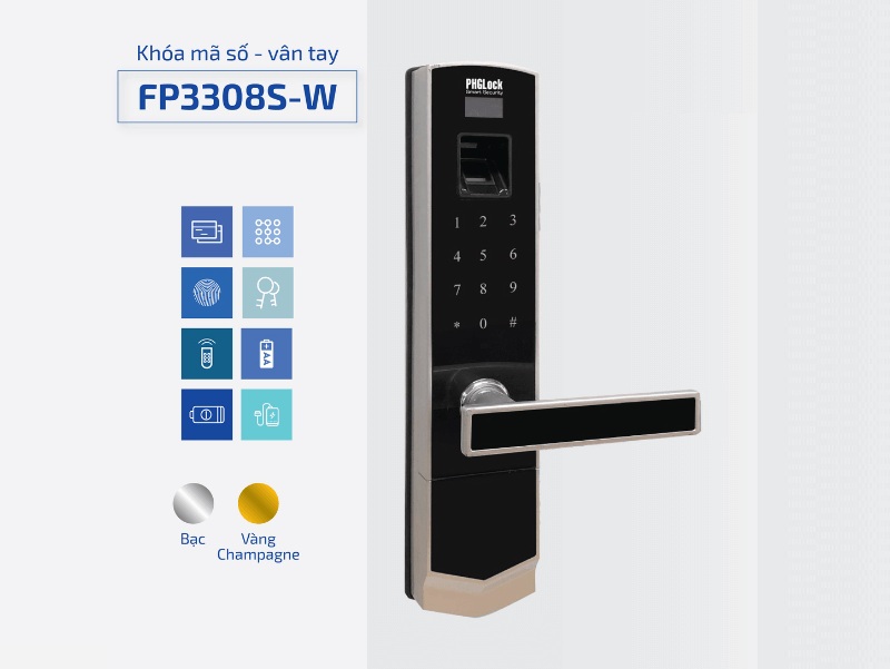 Khóa cửa vân tay PHGLock FP3308